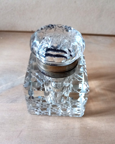Ancien encrier cristal - en,